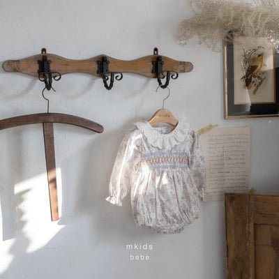 抓皺菱紋彩墨包屁衣1