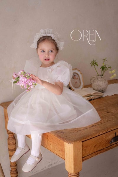 仙氣飄飄公主後綁帶包屁紗裙/洋裝(奶油)12