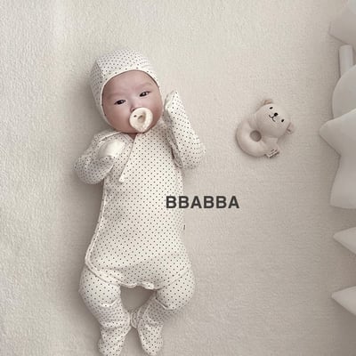 點點側開扣新生兒服set(2color)11