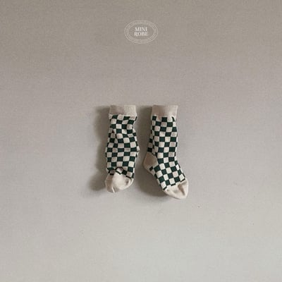 棋盤格紋寶寶襪(3入/組)5