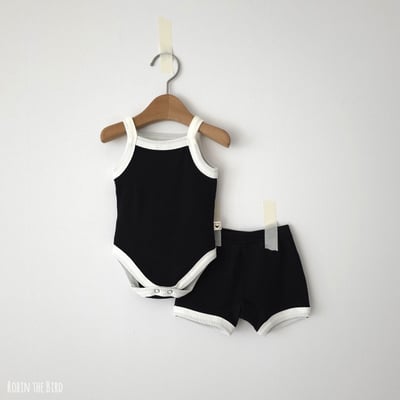 撞色背心包屁衣+褲set8