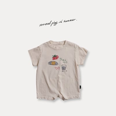 彩繪早餐連身衣(2color)2