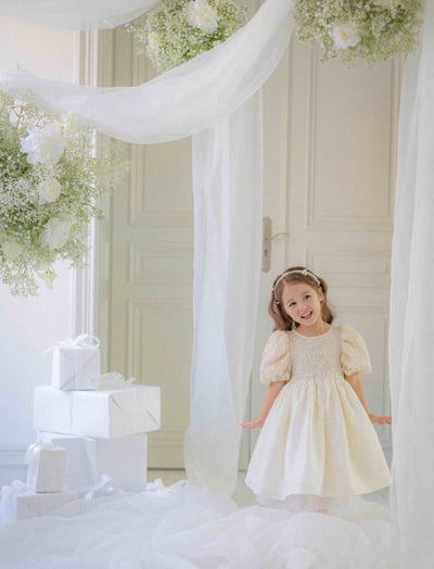 後綁帶花花壓紋包屁裙/洋裝22