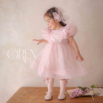 仙氣飄飄公主後綁帶包屁紗裙/洋裝(粉)13