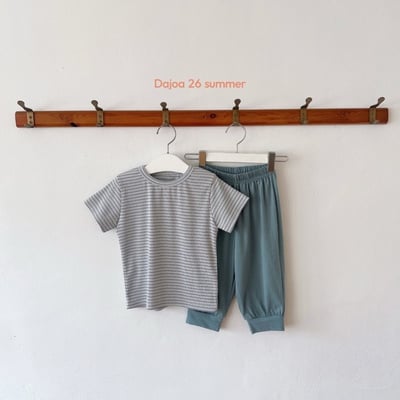 條紋上衣+縮口長褲套裝(3color)13