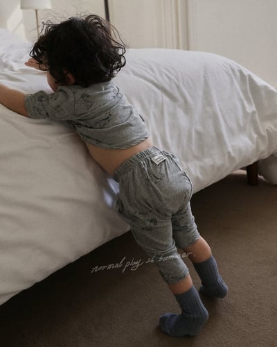 手繪小馬上衣/寬褲襠褲(2color)17