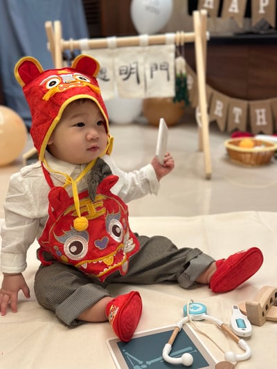 ✤手製刺繡虎衣三件組1