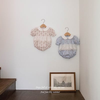 鑲邊蕾絲花花包屁衣(2color)14