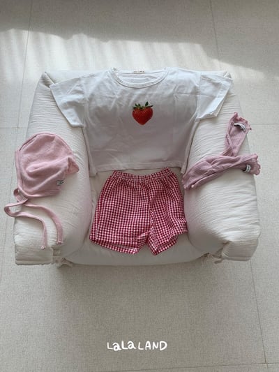 後口袋格紋鬆緊褲(4color)24