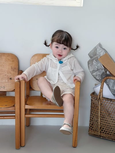 刺繡花花薄透連帽防曬罩衫4