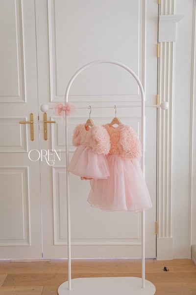 優雅公主繁盛玫瑰後綁帶包屁紗裙/洋裝(粉)23