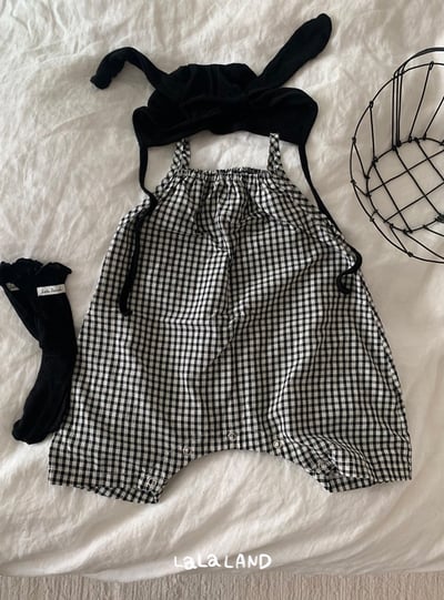 格紋細肩連身衣(2color)16
