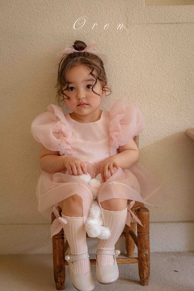 仙氣飄飄公主後綁帶包屁紗裙/洋裝(粉)8