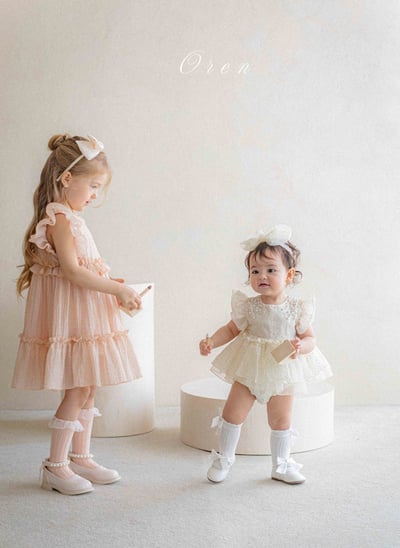 珍珠閃耀小公主包屁紗裙/洋裝(2color)14