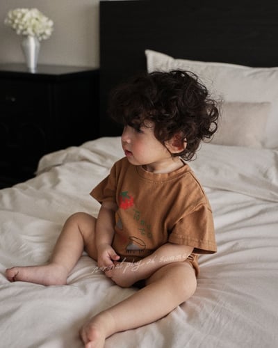 彩繪早餐連身衣(2color)6