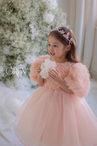 優雅公主繁盛玫瑰後綁帶包屁紗裙/洋裝(粉)18