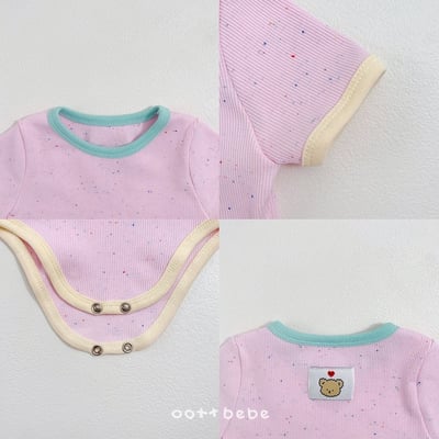 撞色彩點包屁衣2