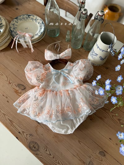 小公主刺繡花花包屁紗裙/洋裝(2color)10