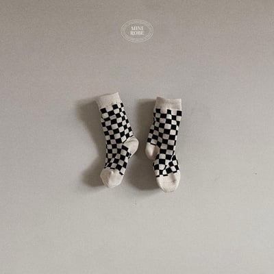 棋盤格紋寶寶襪(3入/組)7