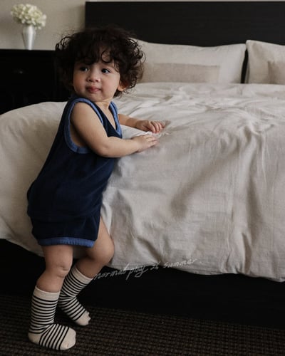 帥帥感無袖上衣/褲子(2color)1