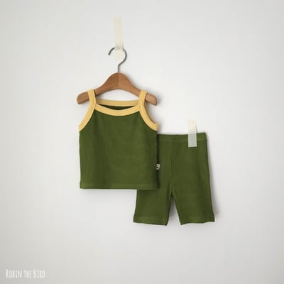 撞色背心+褲set(6color)6