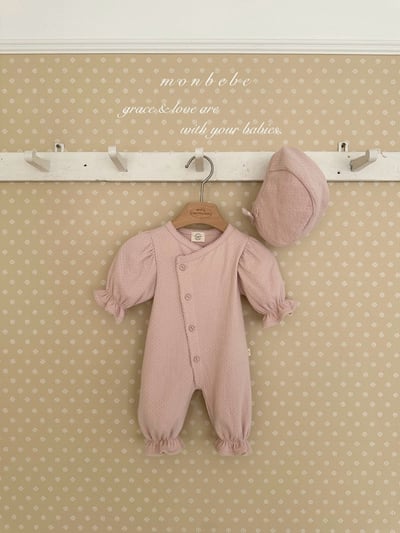 小刺繡花捲邊新生兒服5