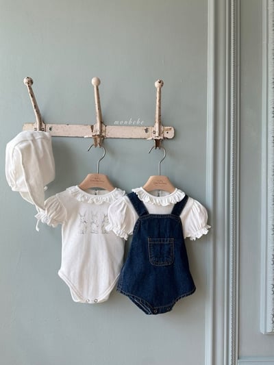 小刺繡兔兔氣球包屁衣set/上衣5