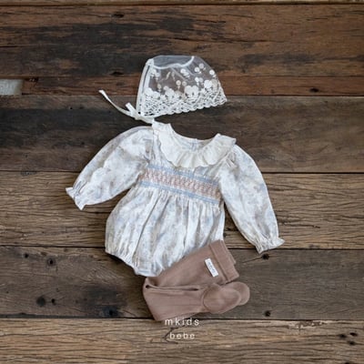 抓皺菱紋彩墨包屁衣4