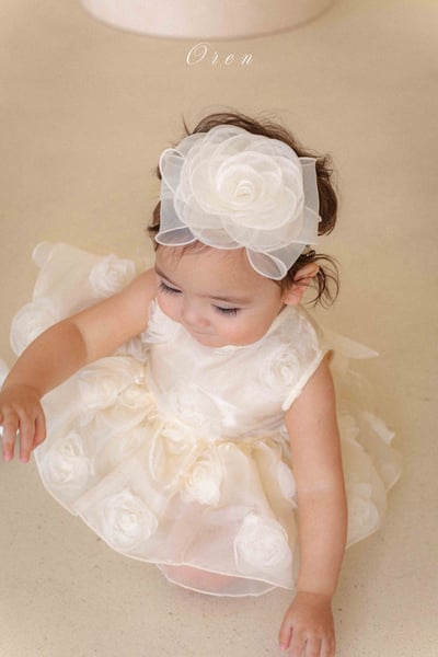 滿版立體玫瑰包屁紗裙/洋裝16