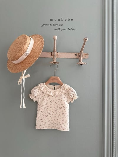 花花捲邊澎袖包屁衣/上衣11