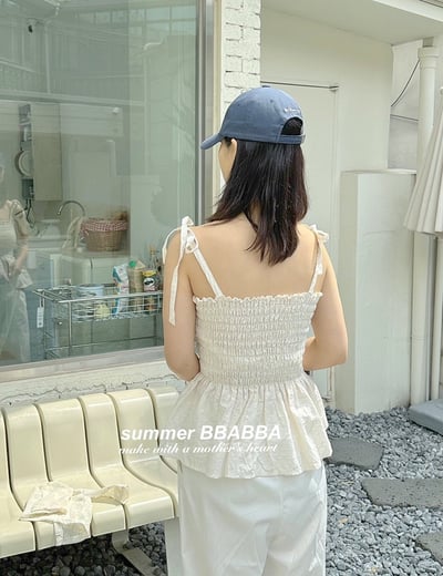 綁帶抓皺荷葉邊親子裝4