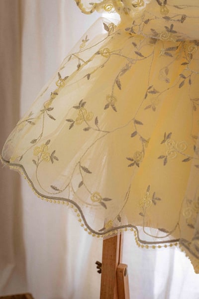 如詩如畫！刺繡玫瑰公主包屁紗裙/洋裝(2color)24