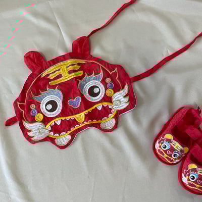 ✤手製刺繡虎衣三件組3