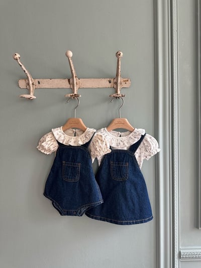 花花捲邊澎袖包屁衣/上衣15