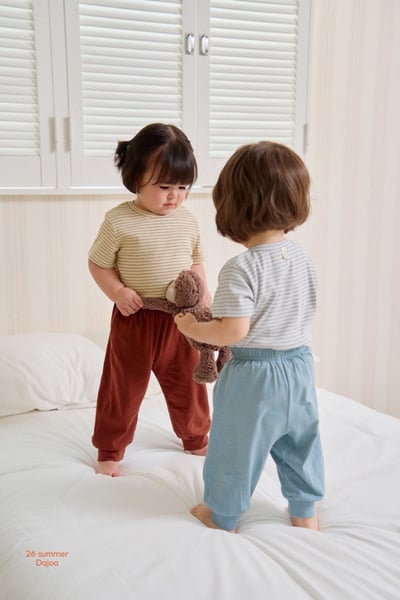 條紋上衣+縮口長褲套裝(3color)4