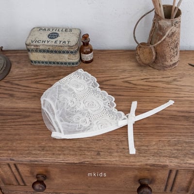 花花蕾絲綁帶帽4