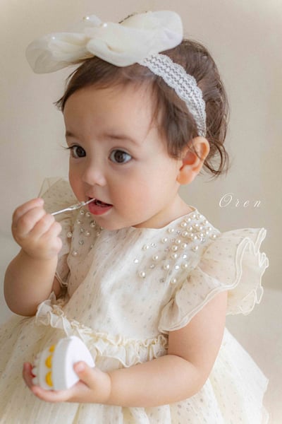 珍珠閃耀小公主包屁紗裙/洋裝(2color)1