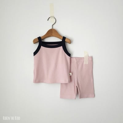 撞色背心+褲set(6color)4