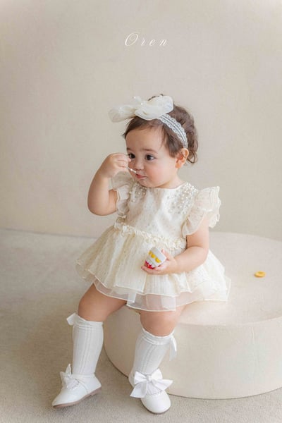 珍珠閃耀小公主包屁紗裙/洋裝(2color)6