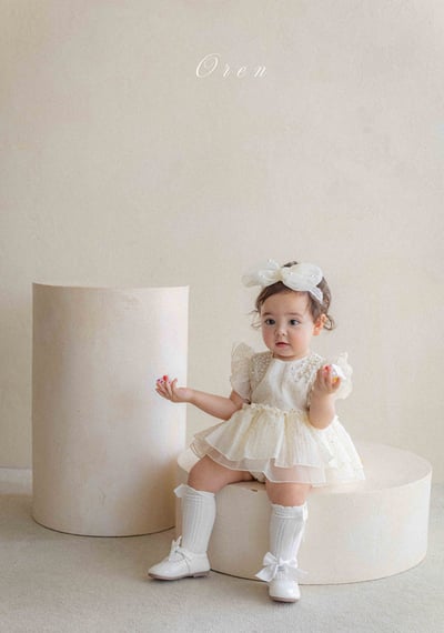 珍珠閃耀小公主包屁紗裙/洋裝(2color)4