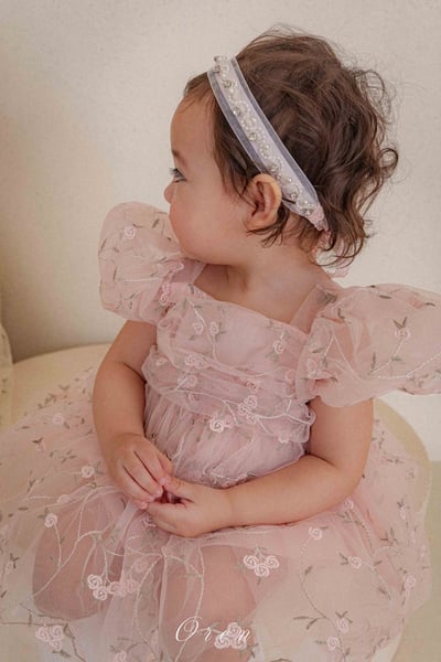 如詩如畫！刺繡玫瑰公主包屁紗裙/洋裝(2color)10