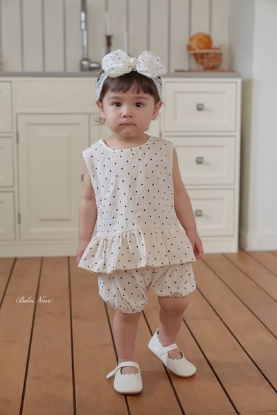 點點花瓣滾邊套裝(2color)4