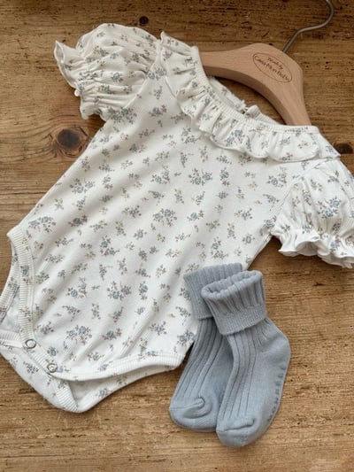 花花捲邊澎袖包屁衣/上衣5