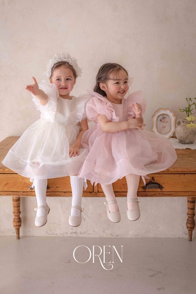 仙氣飄飄公主後綁帶包屁紗裙/洋裝(奶油)20