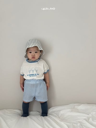 後口袋格紋鬆緊褲(4color)9