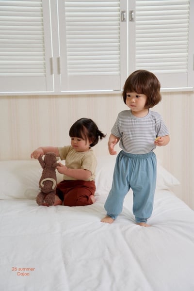 條紋上衣+縮口長褲套裝(3color)5