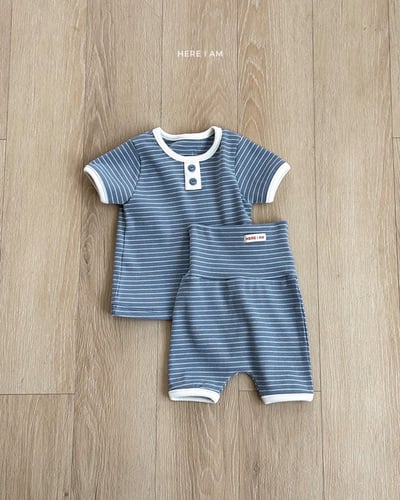 鈕扣條紋居家套裝(baby/kids)3