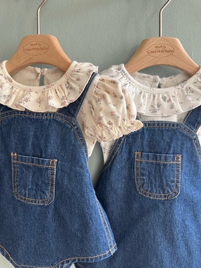 花花捲邊澎袖包屁衣/上衣14