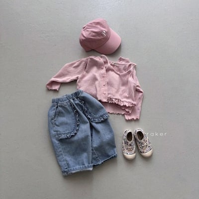 小刺繡捲邊罩衫外套7