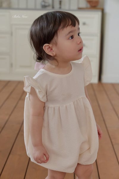 緞紗ribbon捲邊飛袖連身衣(2color)2